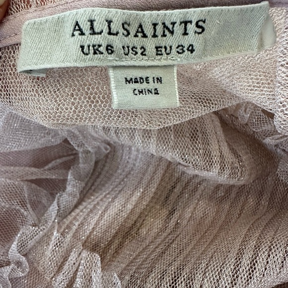 All Saints Perri Metallic Tulle Mini Dress - Picture 14 of 15